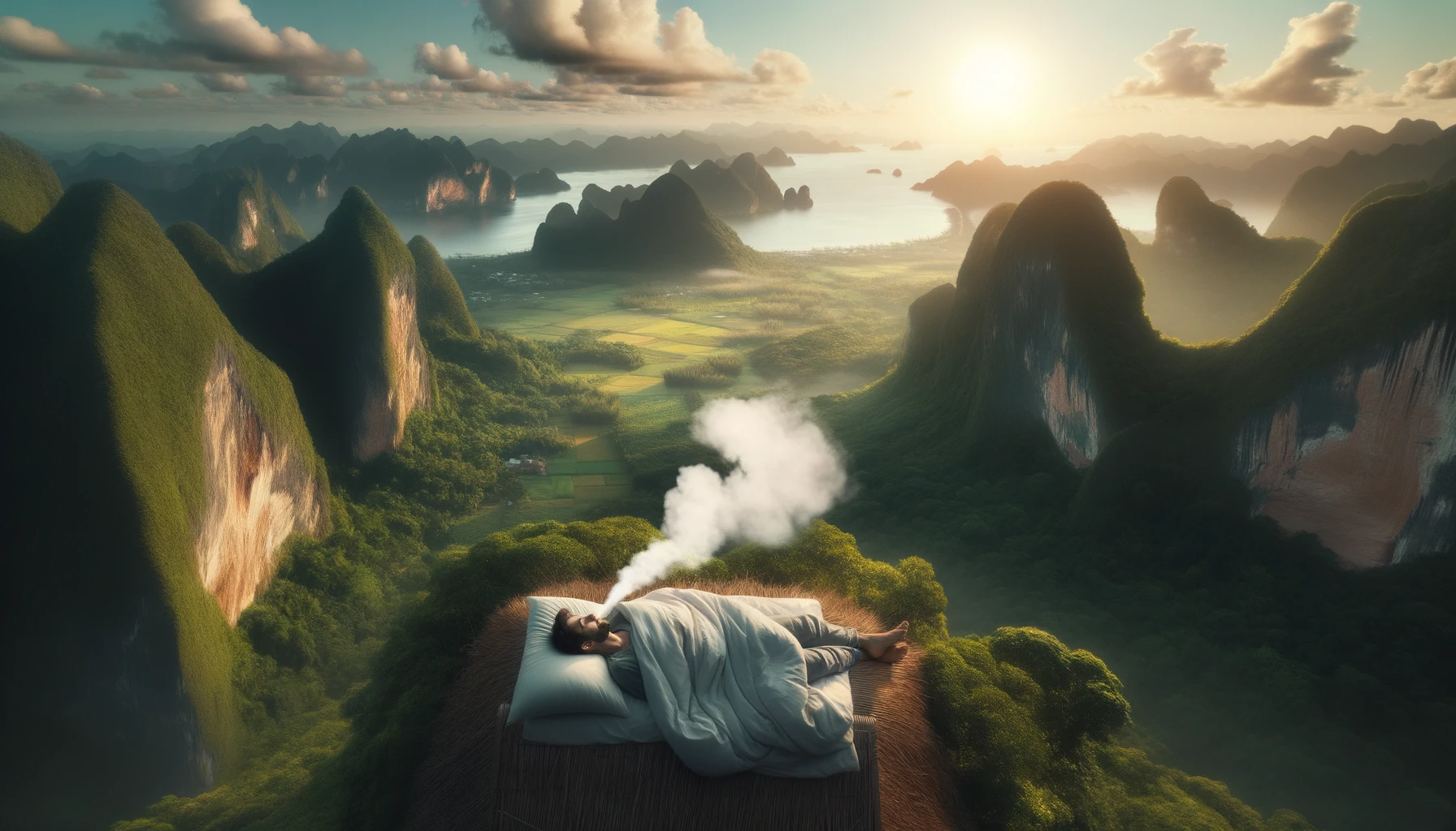 Serene bedroom setting highlighting the benefits of nasal breathing for a restful night.