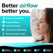 Extra strong nasal strips for effective congestion relief, anti-snoring, and improved air passage support; ideal for nighttime breathing assistance.