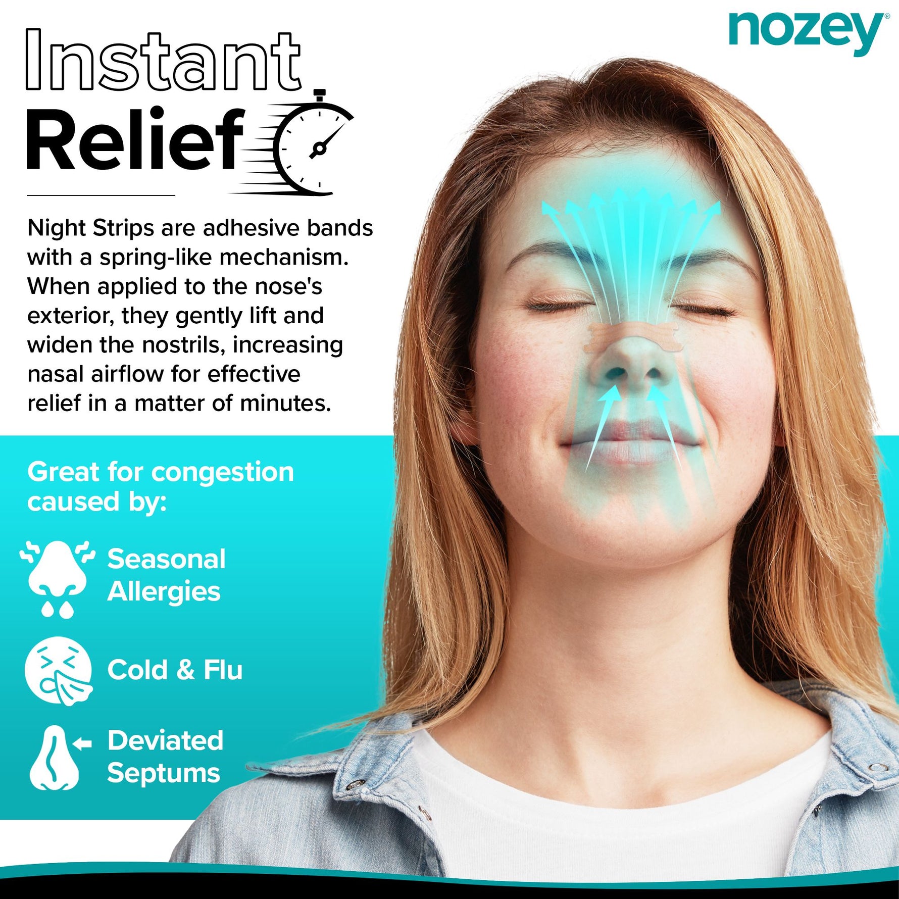 Comfortable nose strips to reduce snoring